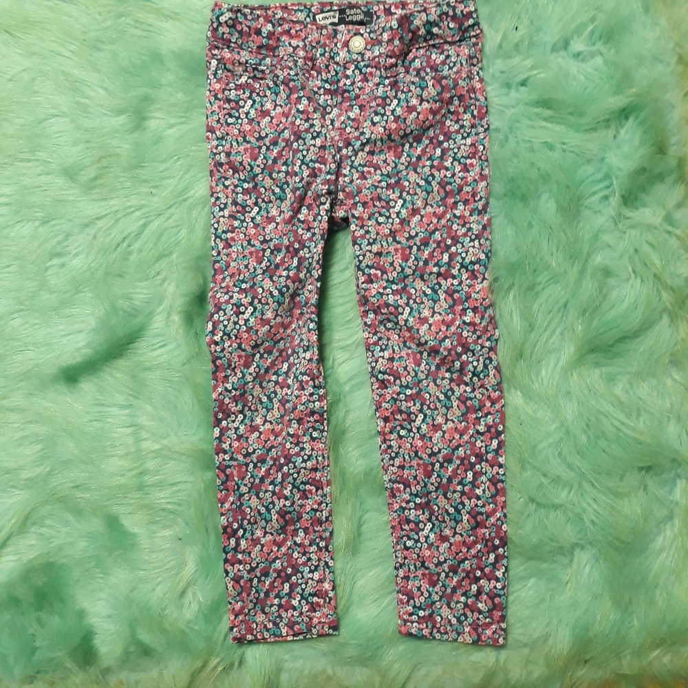 Levi's sateen leggings with pockets zipper 4t
